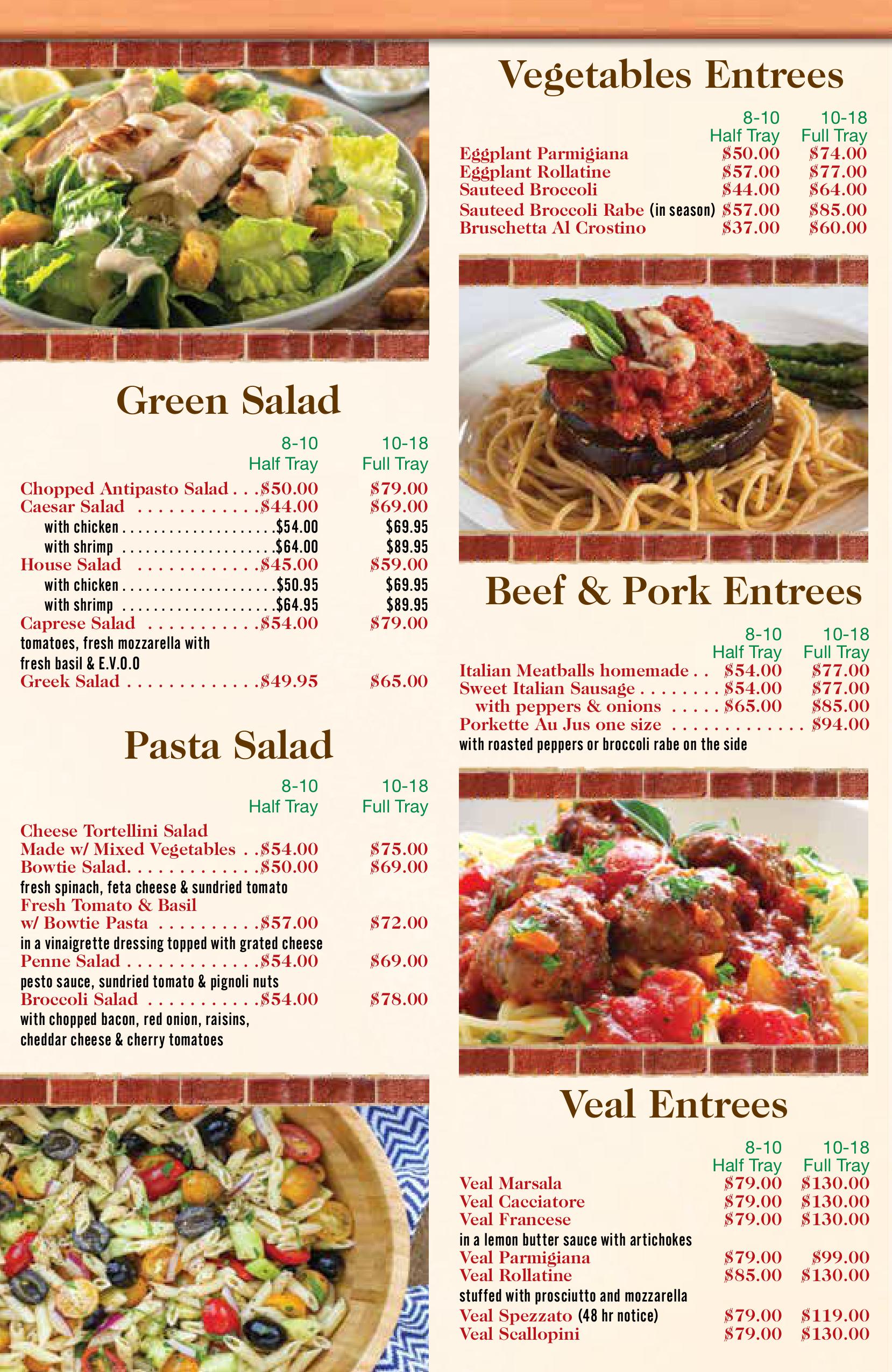 Cafe Sitaly 202ac6 Catering Menu Page 1